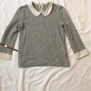 J crew Peter Pan Collar Top with Zipper